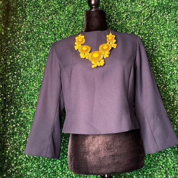 Neiman Marcus Navy Blouse  - Picture 1 of 8